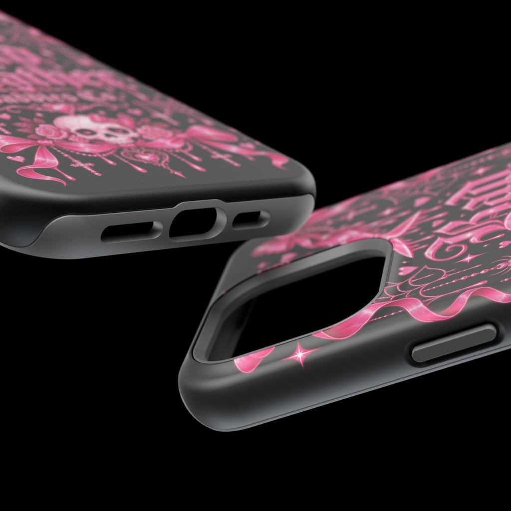 Pink Gothic Magnetic Phone Case With Impact Resistant Protection