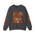 Gobble Till You Wobble Thanksgiving Turkey Crewneck Sweatshirt With Fall Leaves