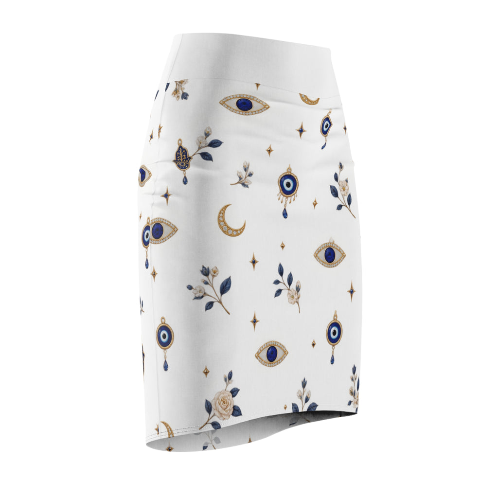 Celestial Evil Eye Pencil Skirt