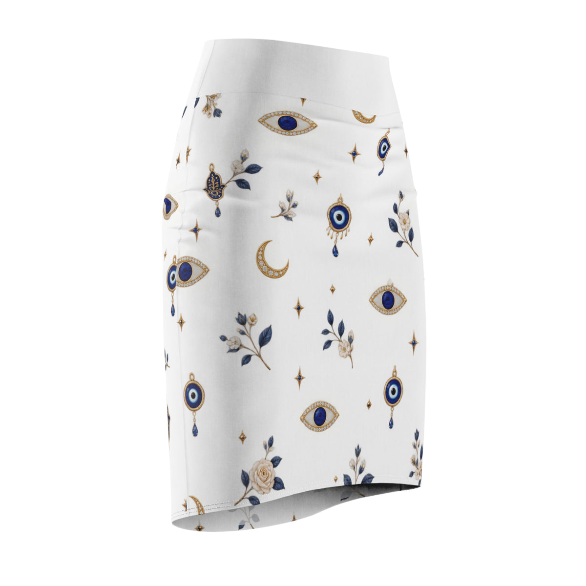 Celestial Evil Eye Pencil Skirt