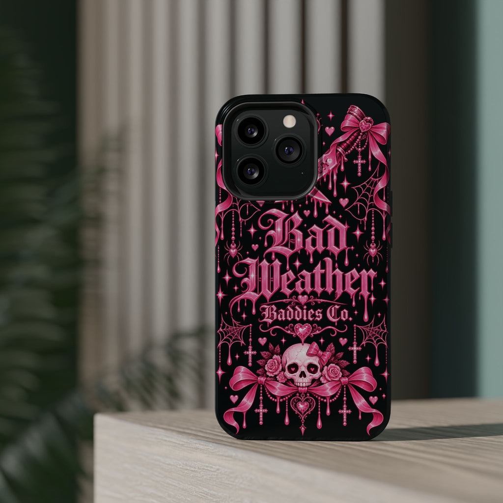 Pink Gothic Magnetic Phone Case With Impact Resistant Protection