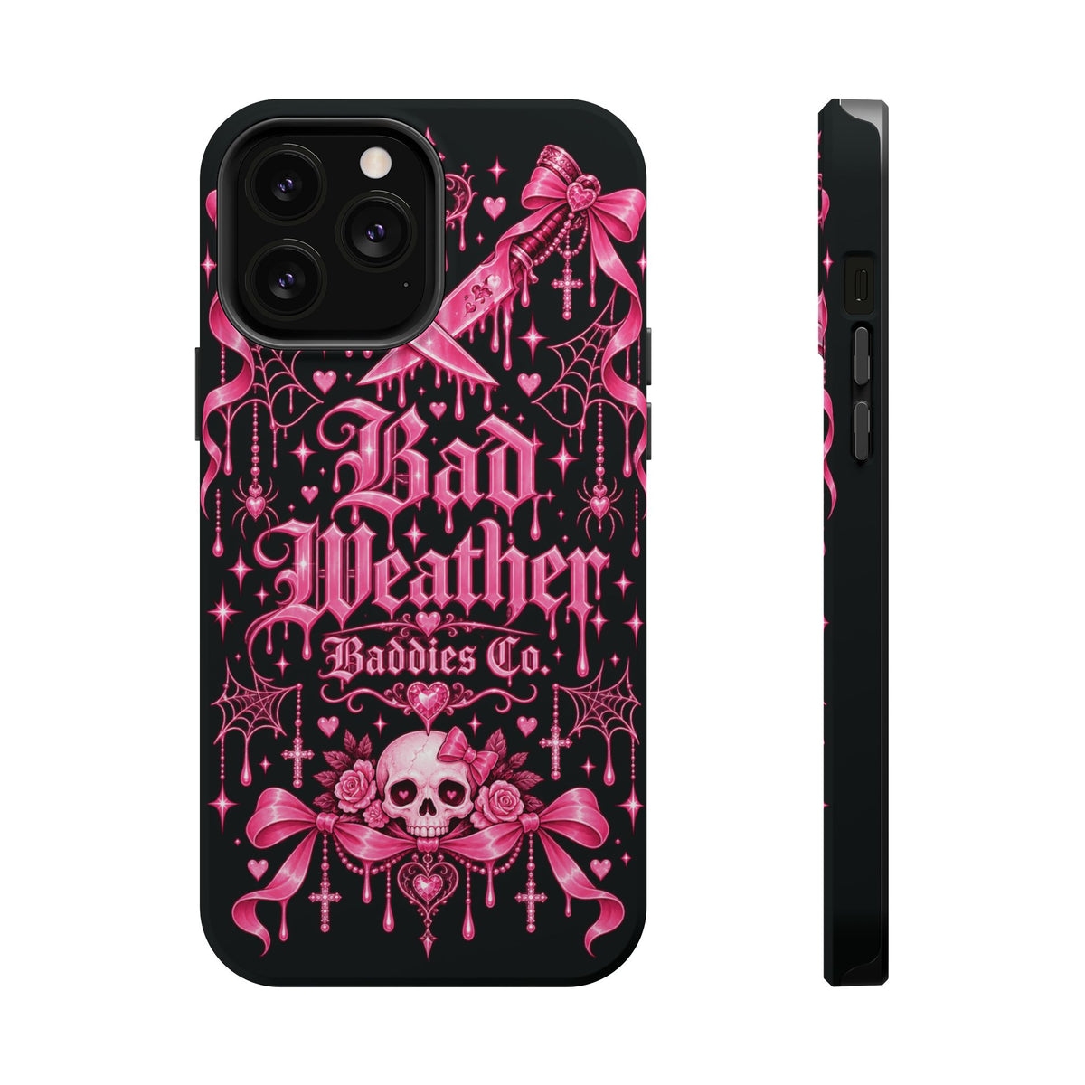 Pink Gothic Magnetic Phone Case With Impact Resistant Protection