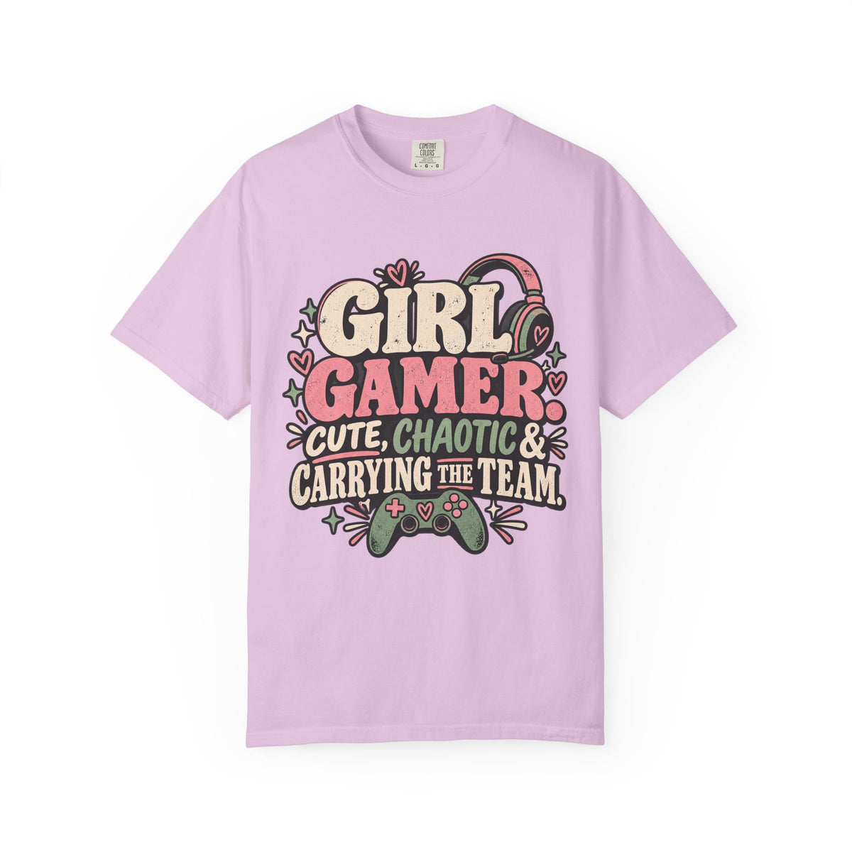 Girl Gamer Cute Chaotic & Carrying the Team | Retro Gaming T-Shirt