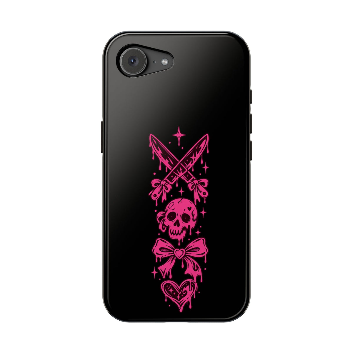 Pink Gothic Magnetic Impact Resistant Phone Case With Skull And Bows