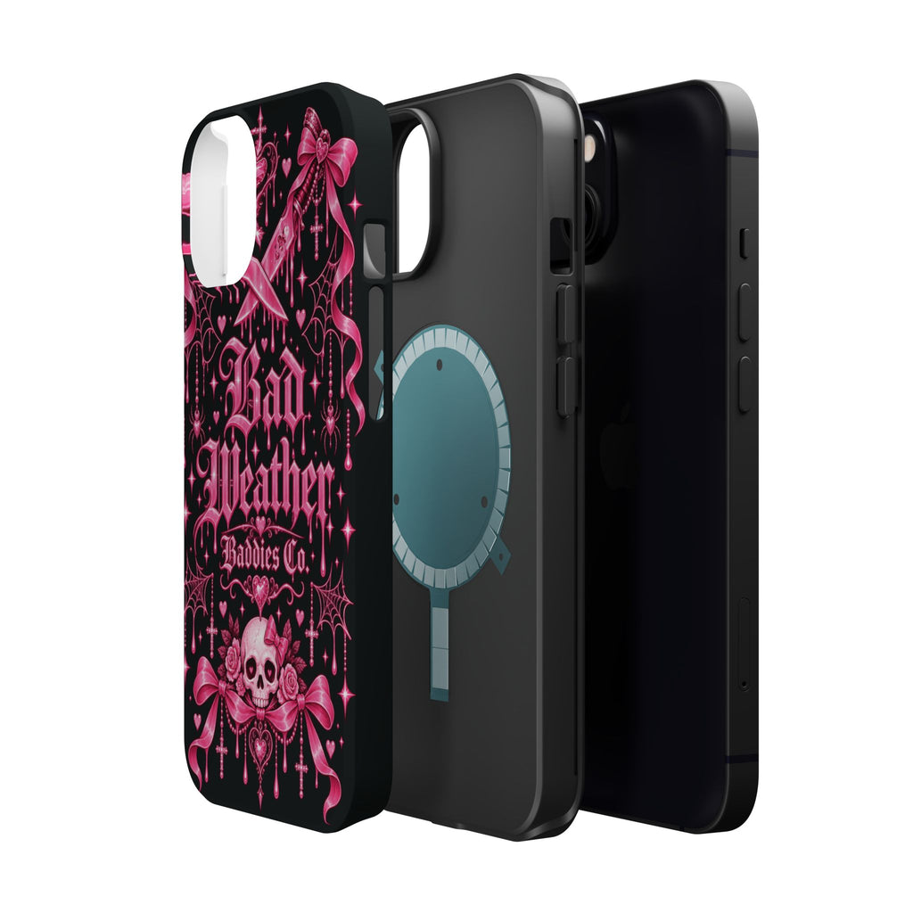 Pink Gothic Magnetic Phone Case With Impact Resistant Protection