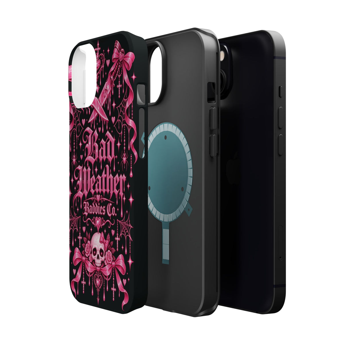 Pink Gothic Magnetic Phone Case With Impact Resistant Protection
