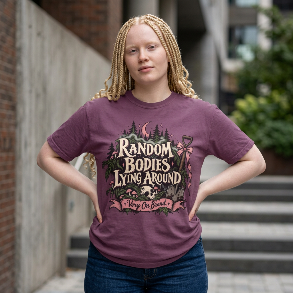 Random Bodies Lying Around Graphic T-Shirt — Dark Humor Halloween Tee