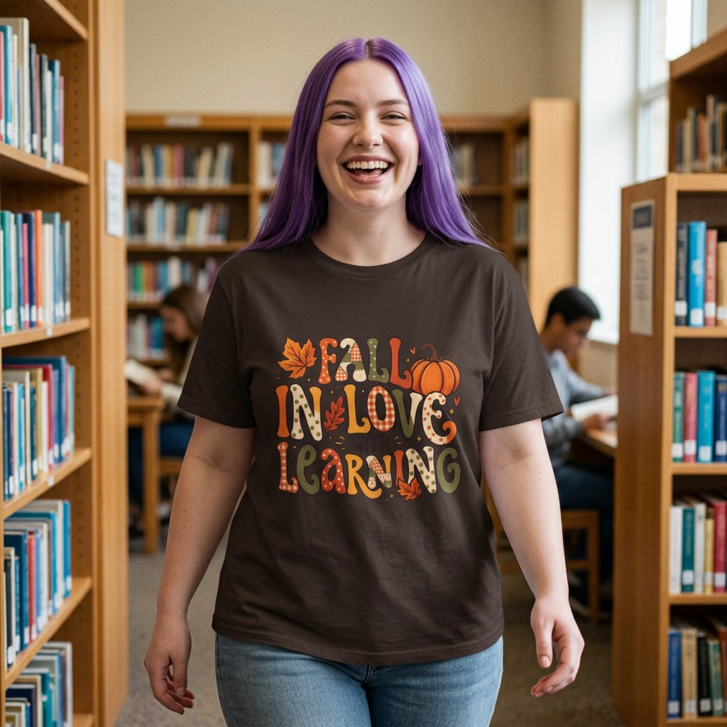 Fall In Love With Learning Teacher T Shirt Classroom Gift For Educators