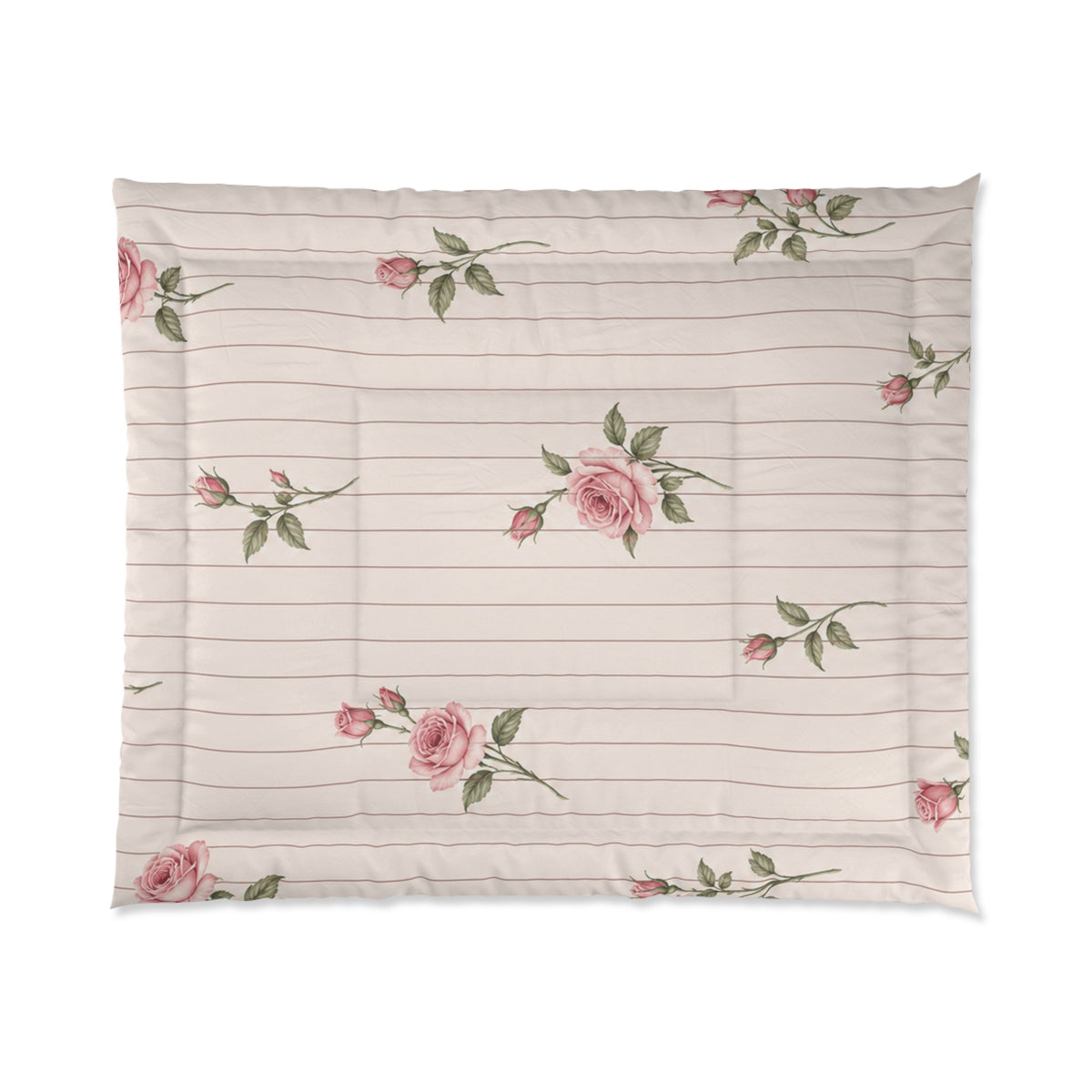Vintage Rose Floral Comforter | Pink Cottagecore Bedding | Romantic Coquette Bedroom Decor | Floral Bedspread