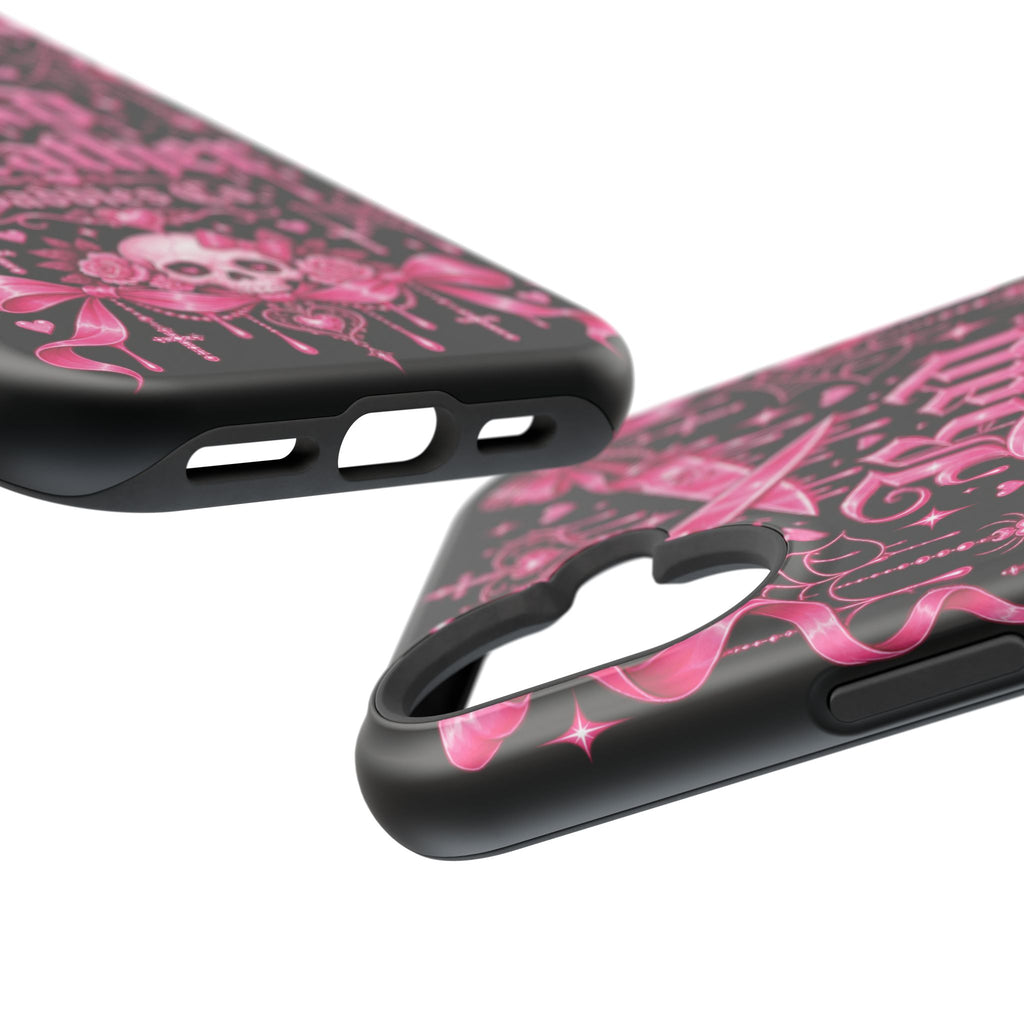 Pink Gothic Magnetic Phone Case With Impact Resistant Protection