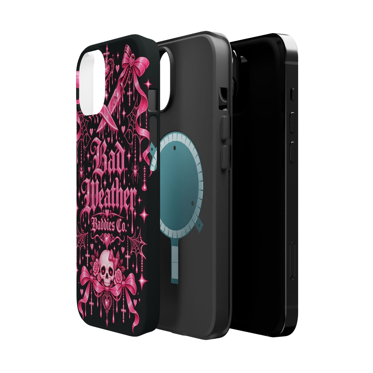Pink Gothic Magnetic Phone Case With Impact Resistant Protection