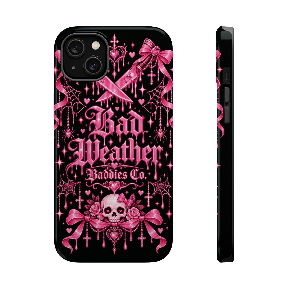 Pink Gothic Magnetic Phone Case With Impact Resistant Protection