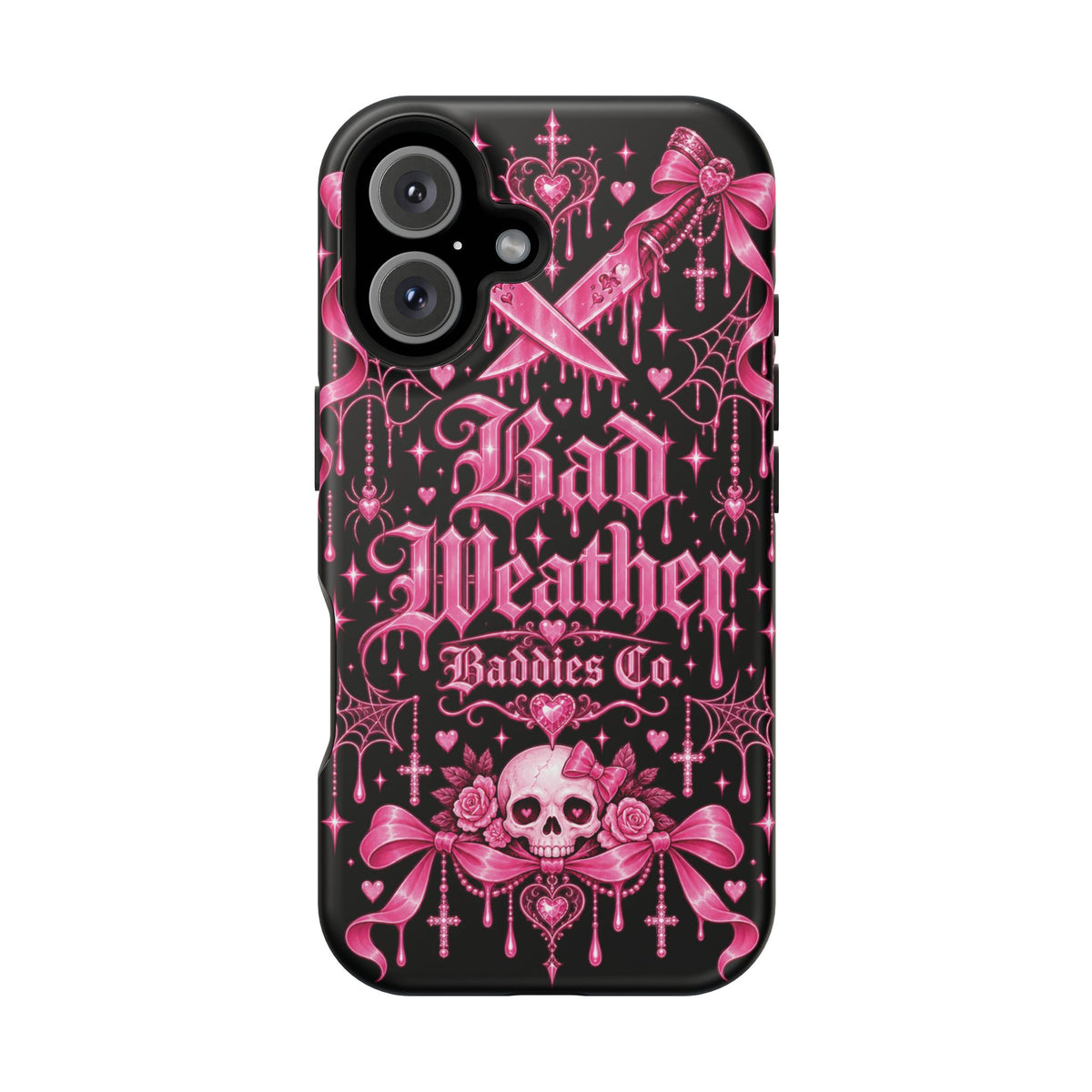 Pink Gothic Magnetic Phone Case With Impact Resistant Protection