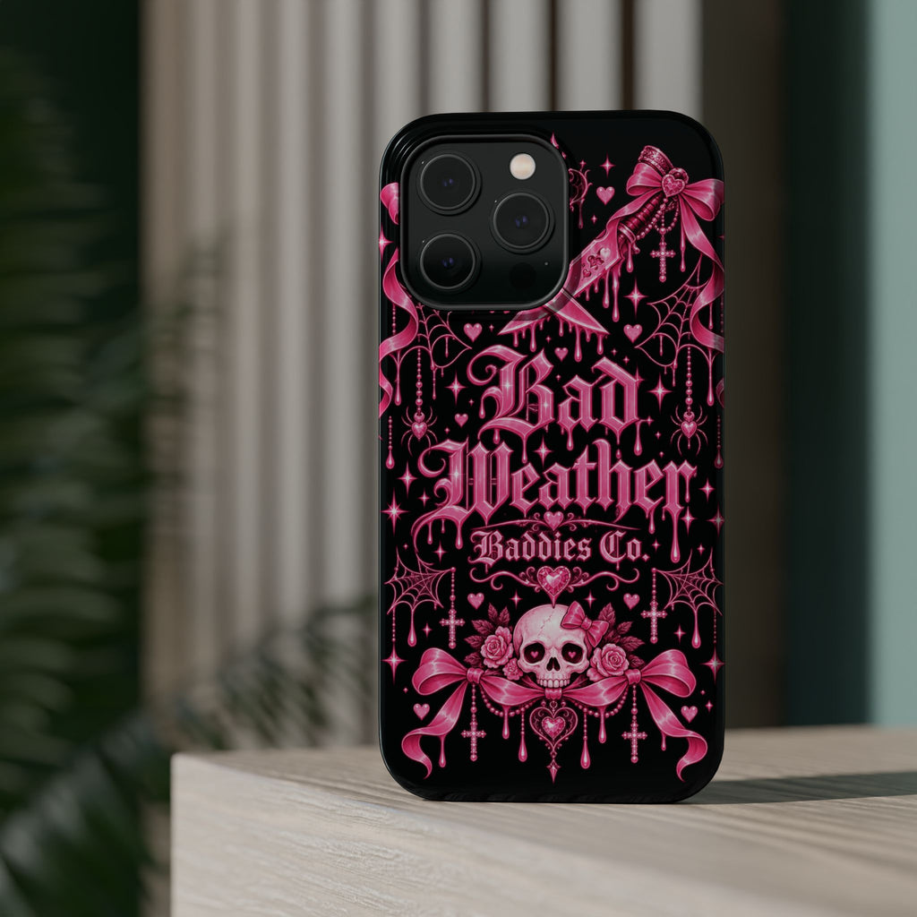 Pink Gothic Magnetic Phone Case With Impact Resistant Protection
