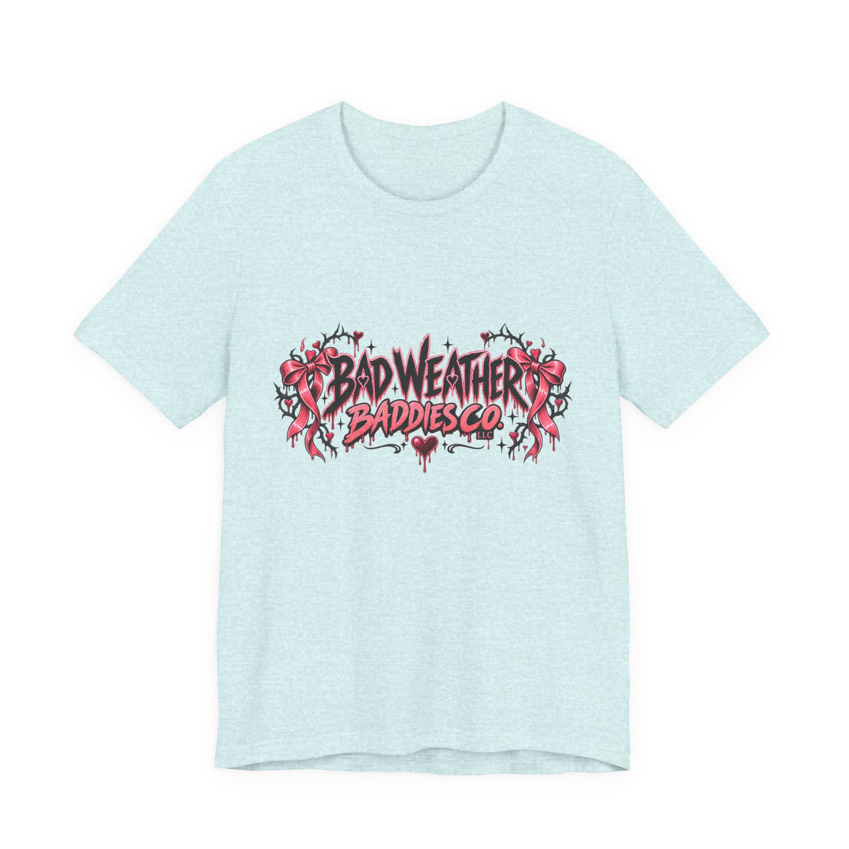 Bad Weather Baddies Co Gothic Pink Bow Signature Graphic Tee