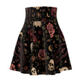 Gothic Coffin & Floral Skater Skirt | Black