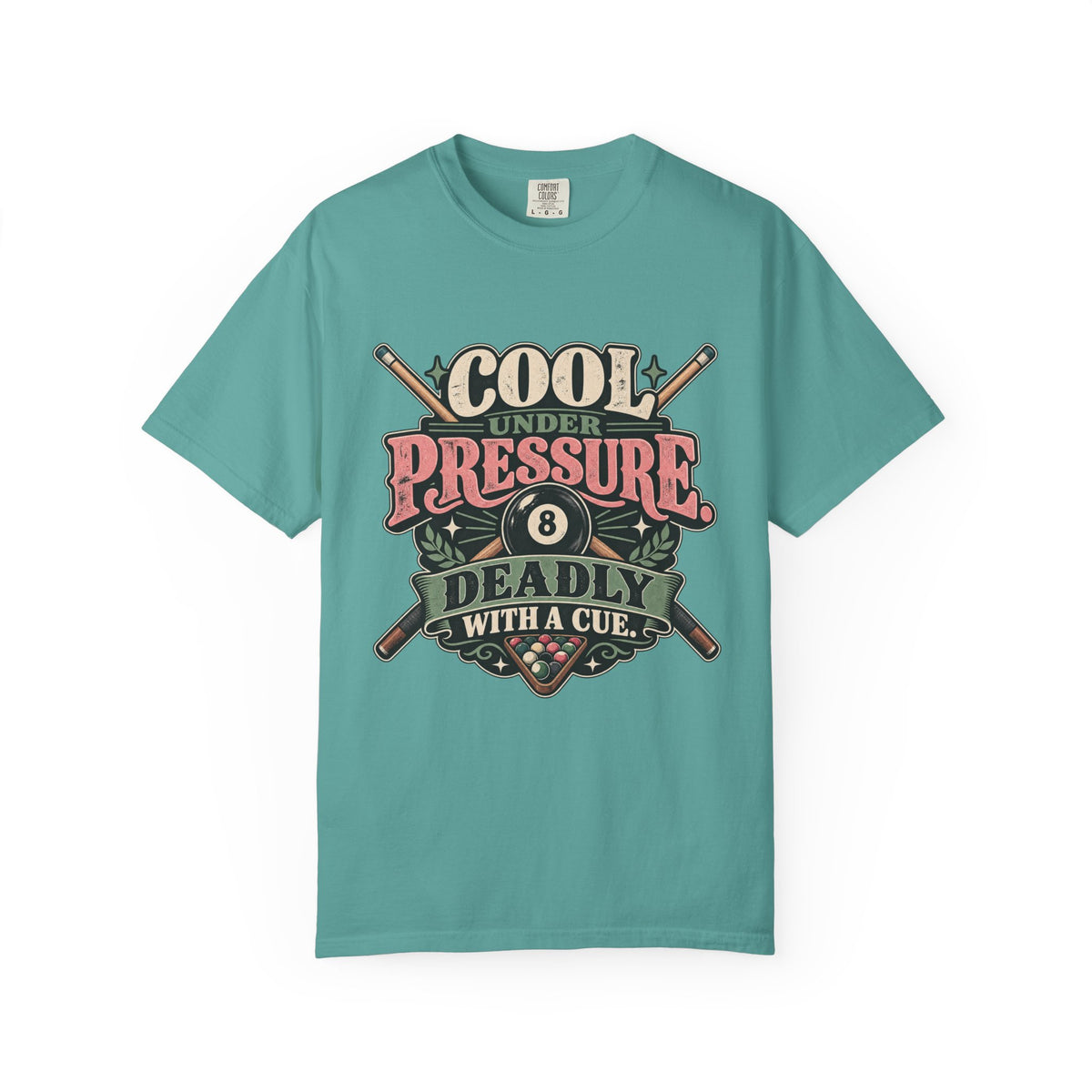 Cool Under Pressure, Deadly With a Cue | Retro Pool T-Shirt