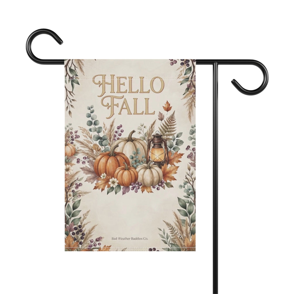 Hello Fall Garden Flag | Cozy Autumn Pumpkin & Floral Yard Decor
