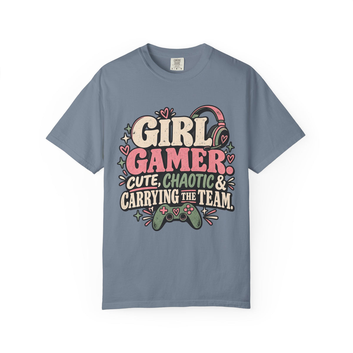 Girl Gamer Cute Chaotic & Carrying the Team | Retro Gaming T-Shirt