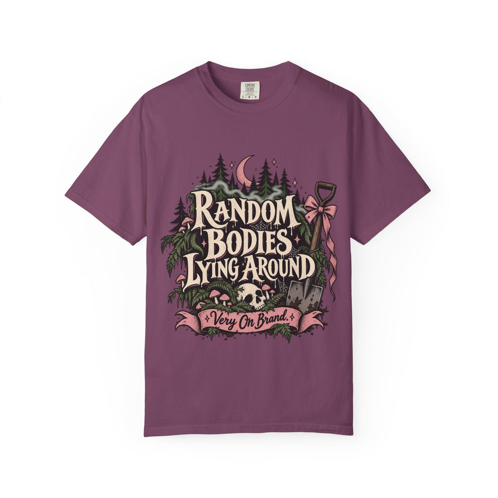 Random Bodies Lying Around Graphic T-Shirt — Dark Humor Halloween Tee