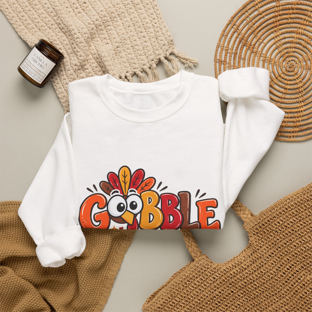 Gobble Till You Wobble Thanksgiving Turkey Unisex Crewneck Sweatshirt