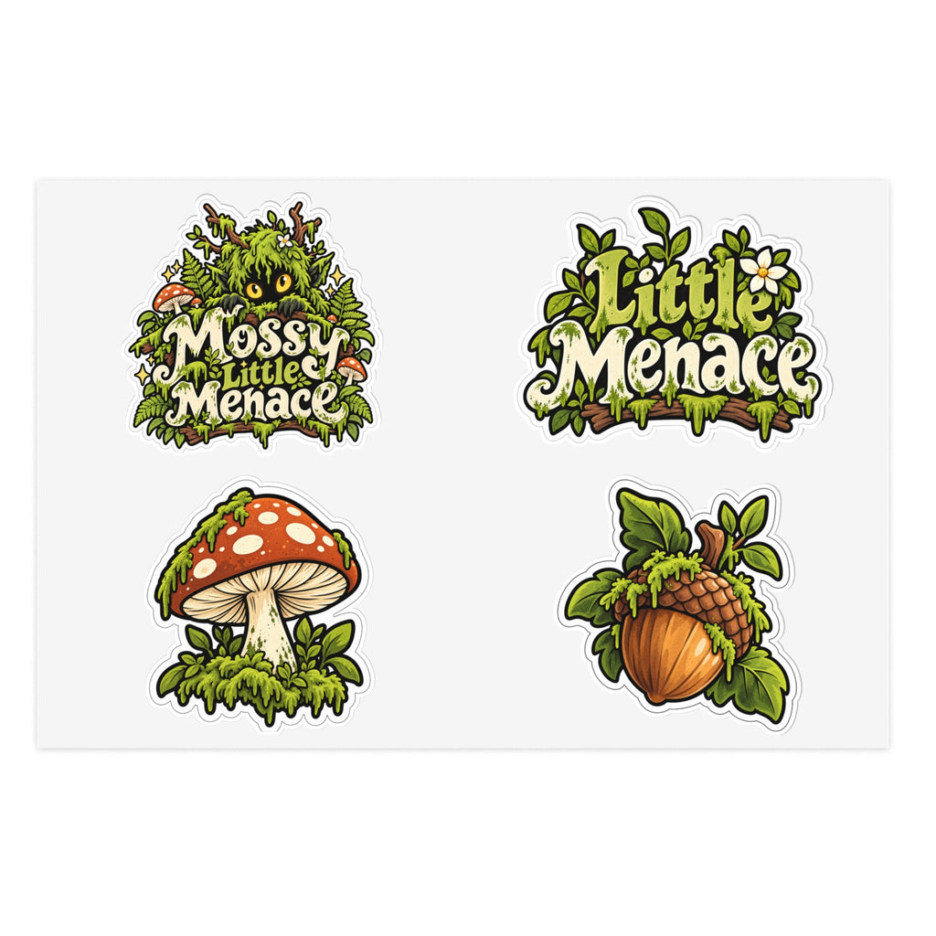 Mossy Little Menace Sticker Sheet — 4 Piece Woodland Pack
