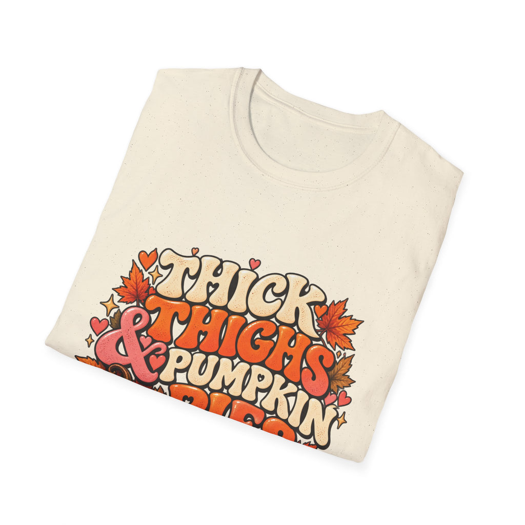 Thick Thighs And Pumpkin Pies Unisex Retro Fall T Shirt