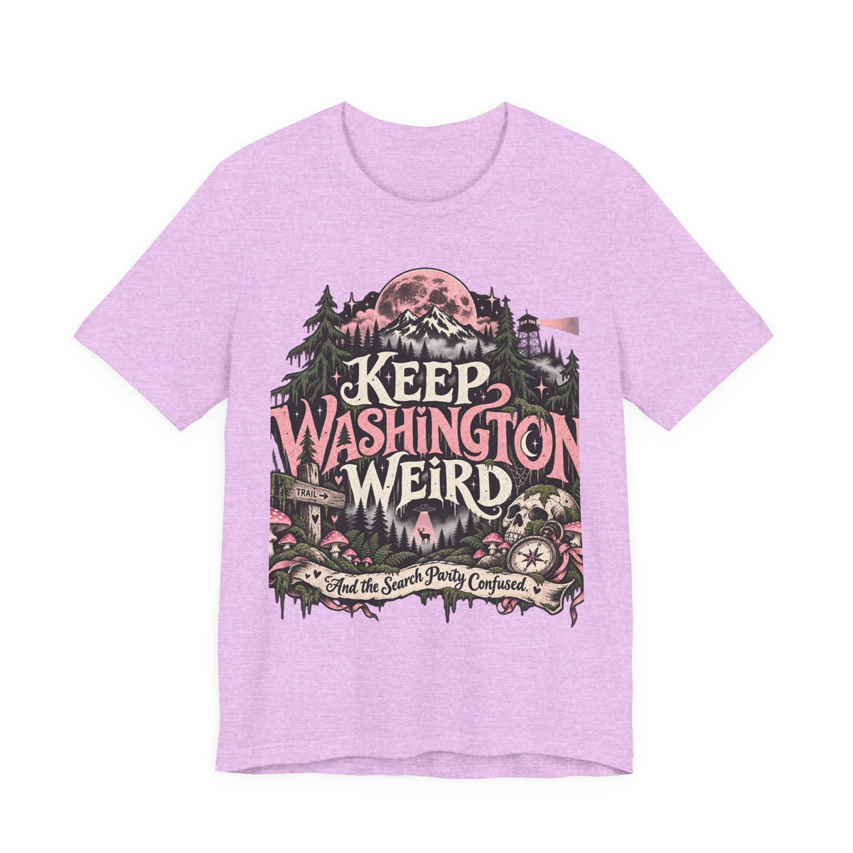 Keep Washington Weird Tee for PNW Cryptid Believers and Forest Wanderers