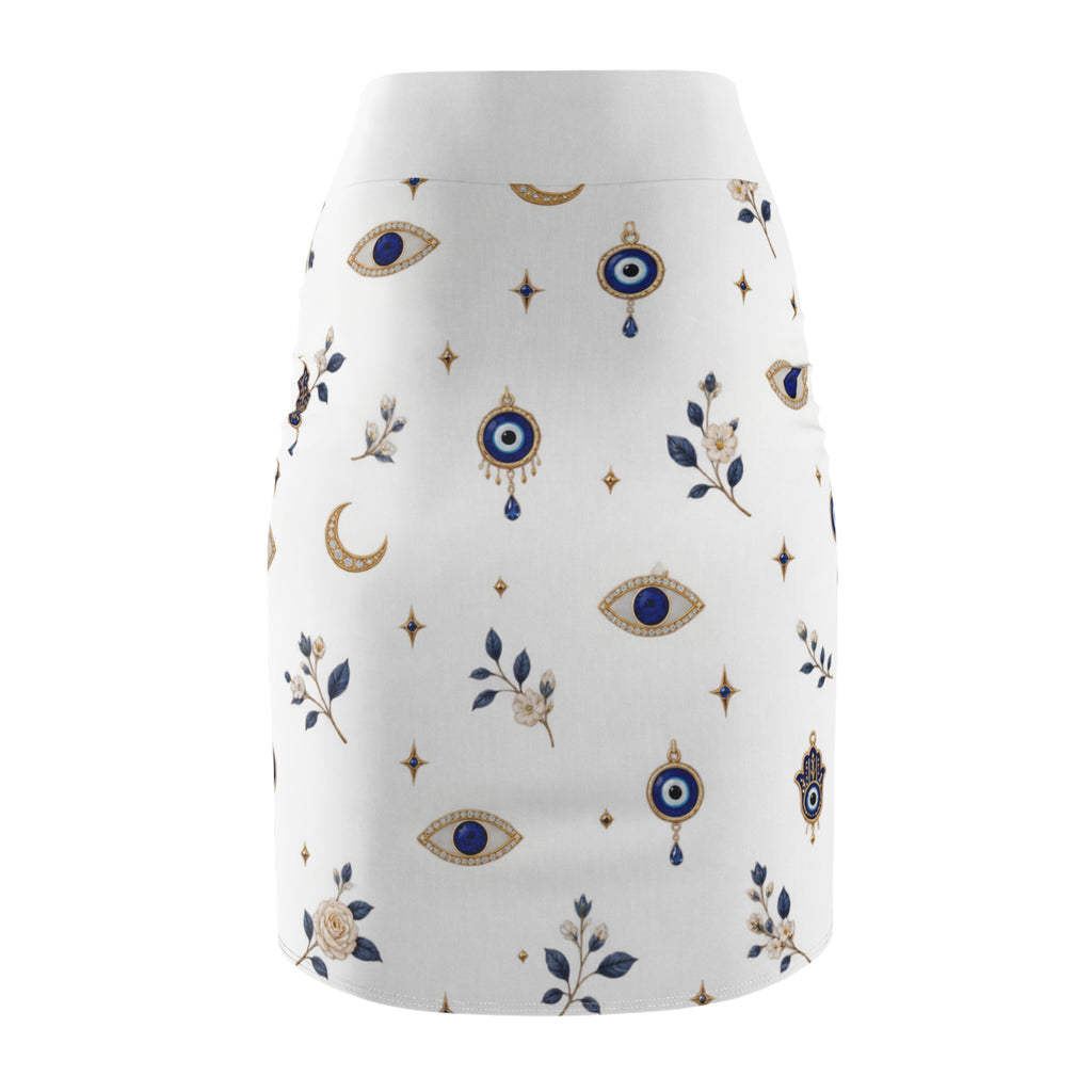 Celestial Evil Eye Pencil Skirt
