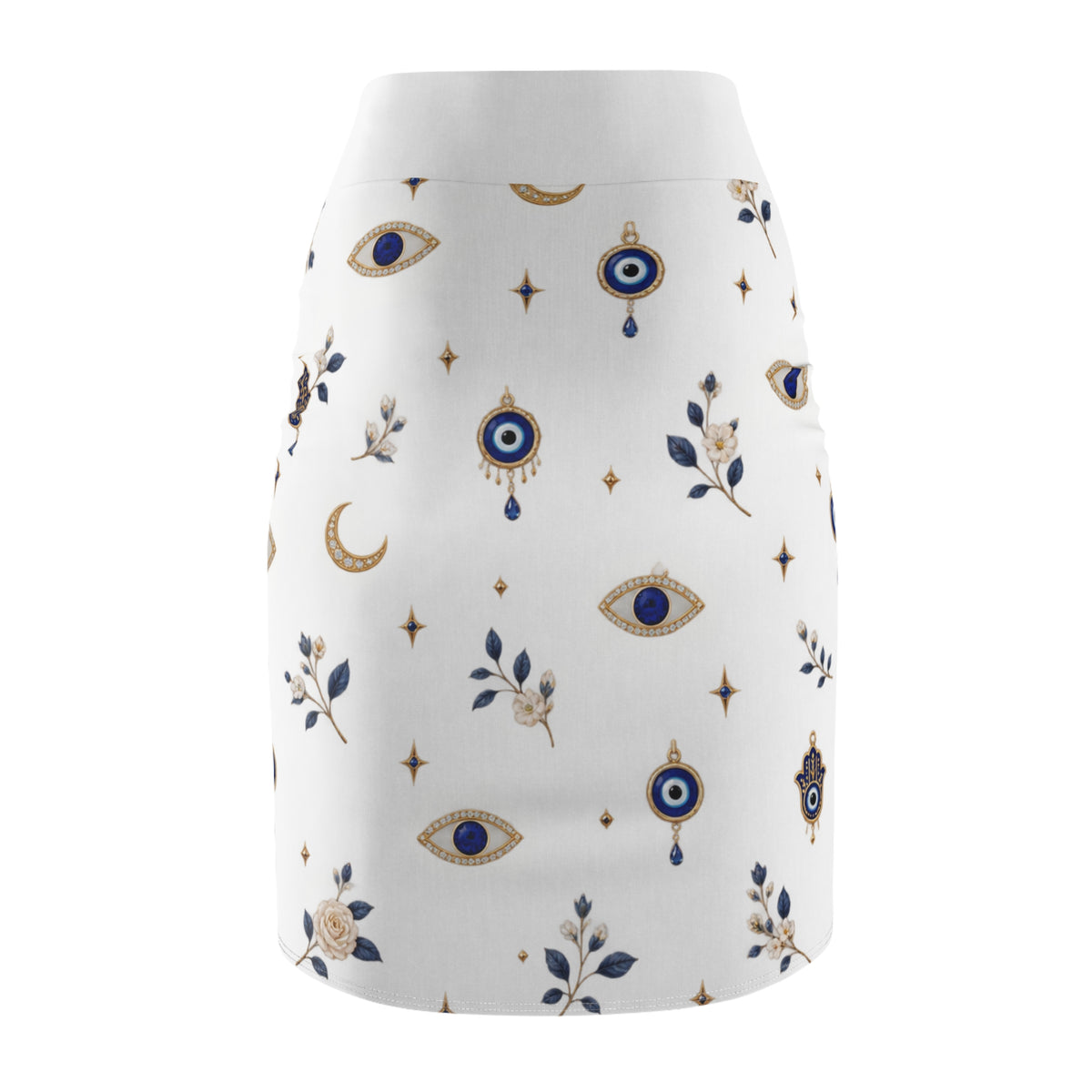 Celestial Evil Eye Pencil Skirt