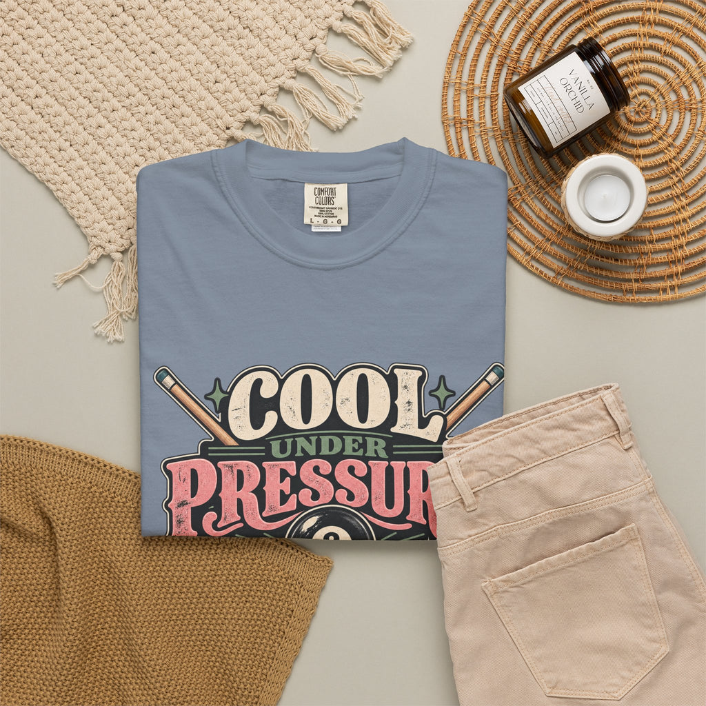 Cool Under Pressure, Deadly With a Cue | Retro Pool T-Shirt