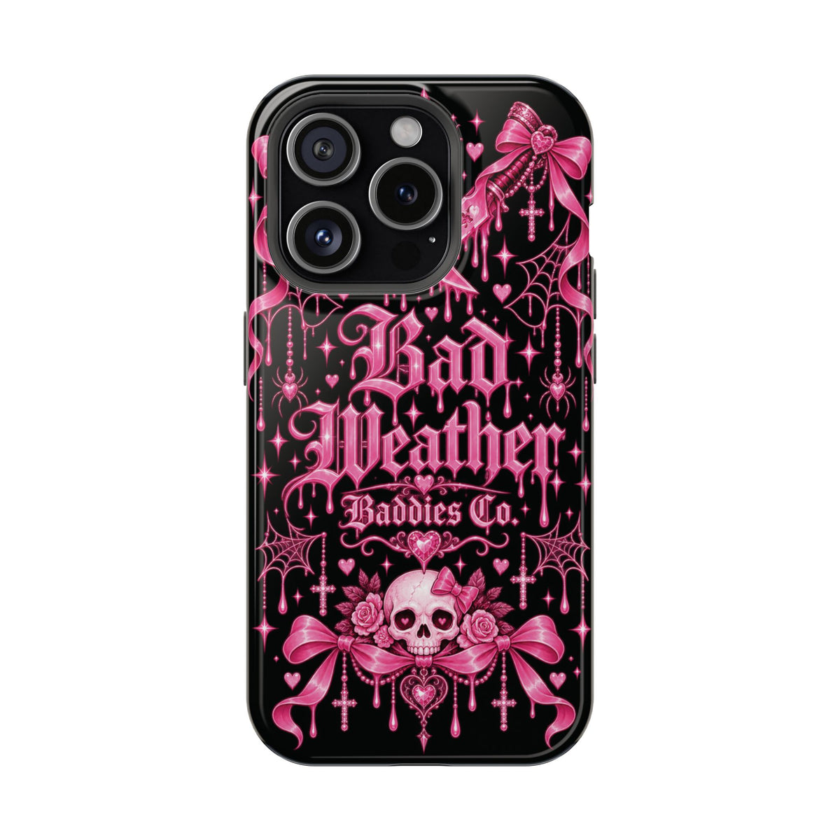 Pink Gothic Magnetic Phone Case With Impact Resistant Protection
