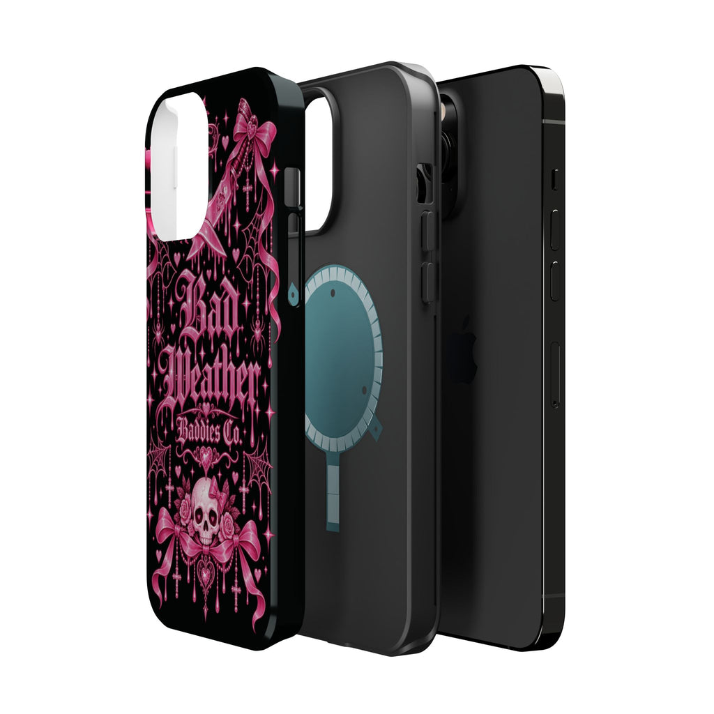 Pink Gothic Magnetic Phone Case With Impact Resistant Protection