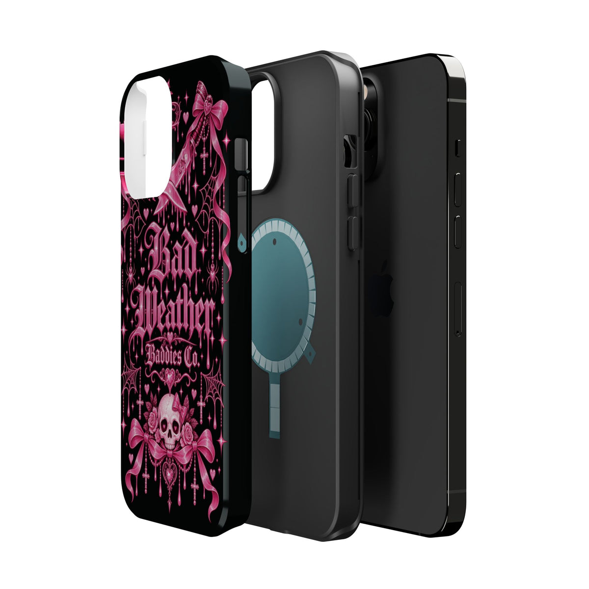 Pink Gothic Magnetic Phone Case With Impact Resistant Protection