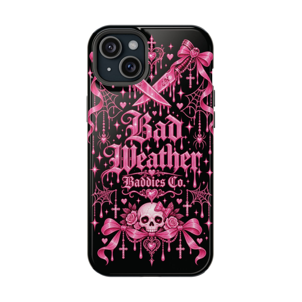Pink Gothic Magnetic Phone Case With Impact Resistant Protection