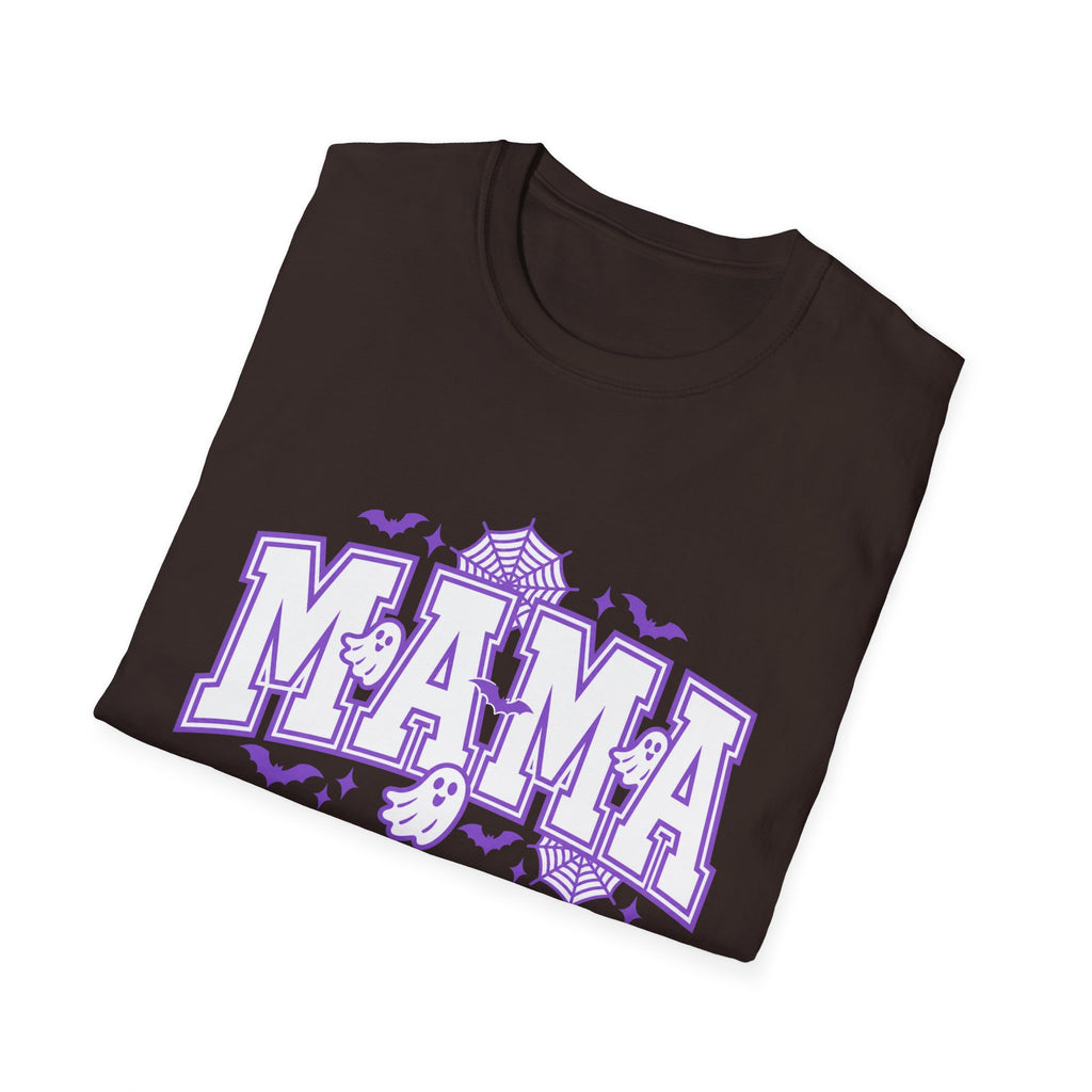 Spooky Mama Halloween Tee With Cute Ghosts Bats And Lavender Details