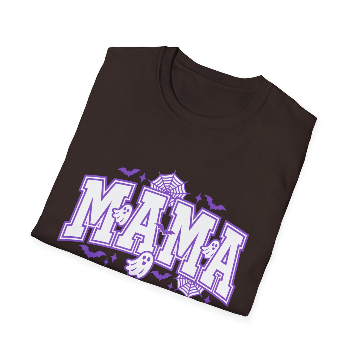 Spooky Mama Halloween Tee With Cute Ghosts Bats And Lavender Details