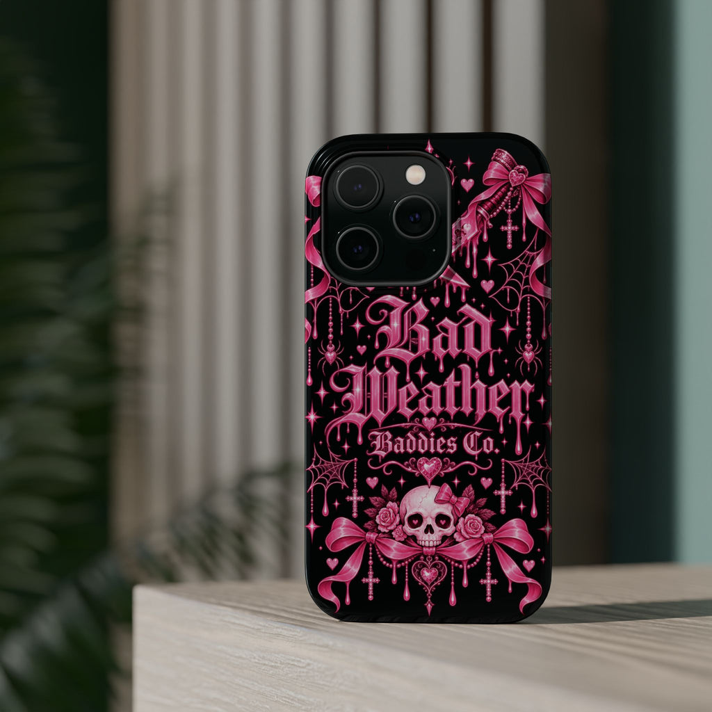 Pink Gothic Magnetic Phone Case With Impact Resistant Protection