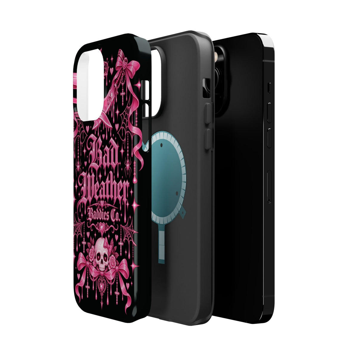 Pink Gothic Magnetic Phone Case With Impact Resistant Protection
