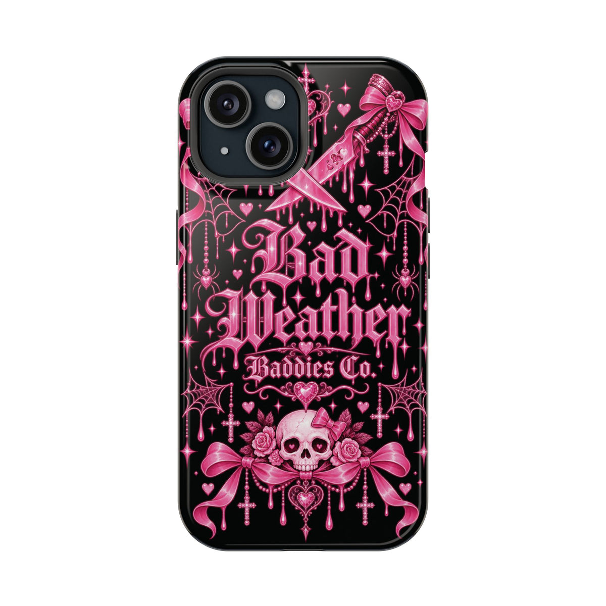 Pink Gothic Magnetic Phone Case With Impact Resistant Protection