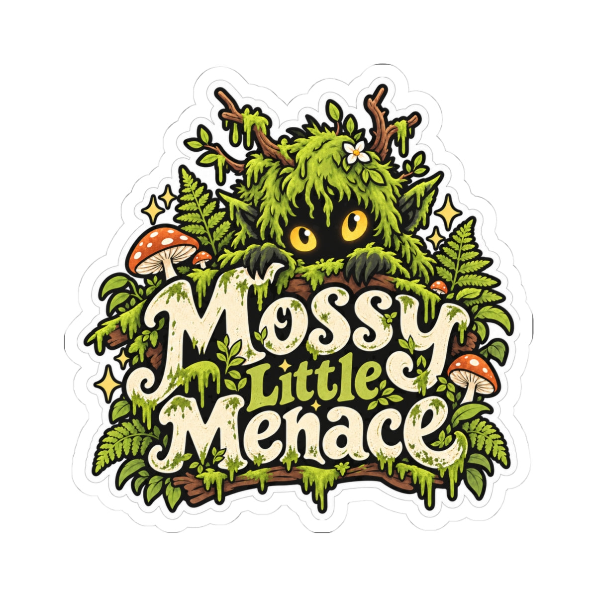 Mossy Little Menace Sticker