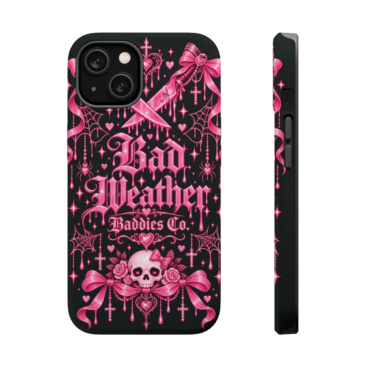 Pink Gothic Magnetic Phone Case With Impact Resistant Protection