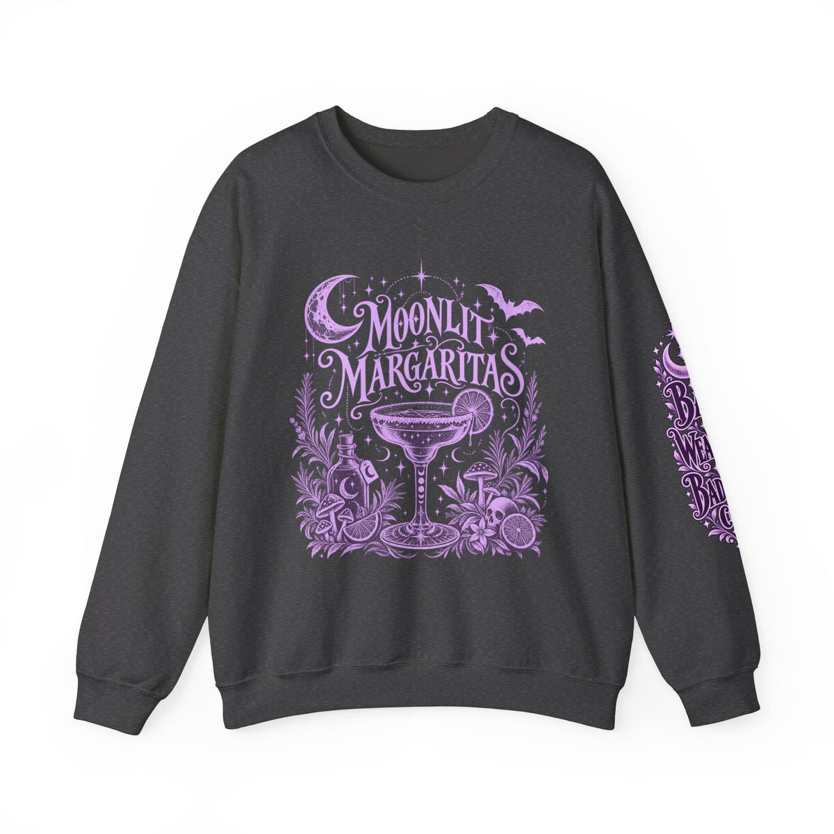 Moonlit Margaritas Witchy Unisex Crewneck Sweatshirt With Celestial Design