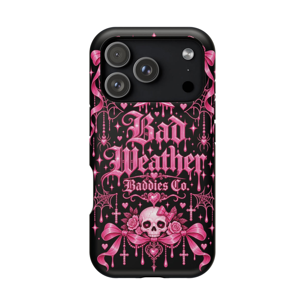 Pink Gothic Magnetic Phone Case With Impact Resistant Protection