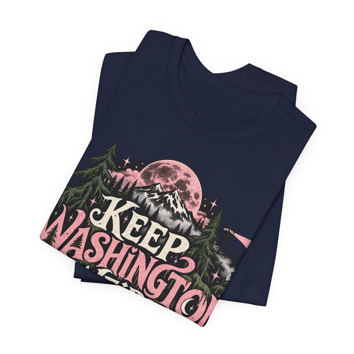 Keep Washington Weird Tee for PNW Cryptid Believers and Forest Wanderers