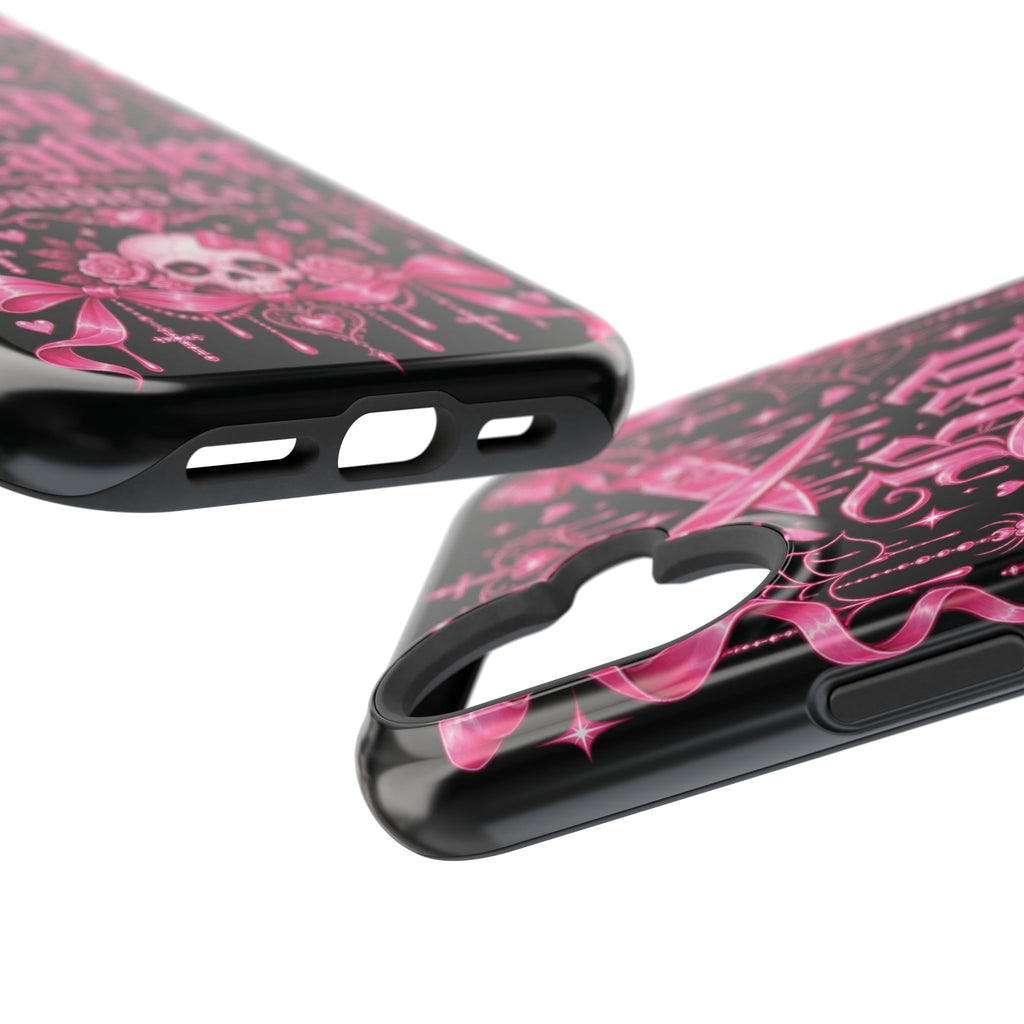 Pink Gothic Magnetic Phone Case With Impact Resistant Protection