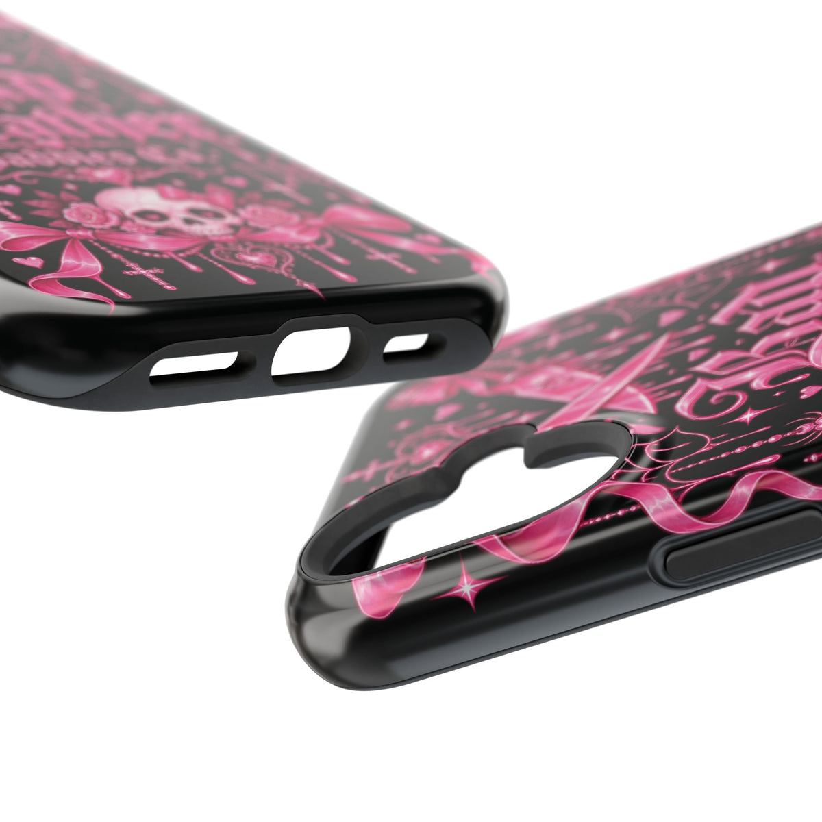 Pink Gothic Magnetic Phone Case With Impact Resistant Protection