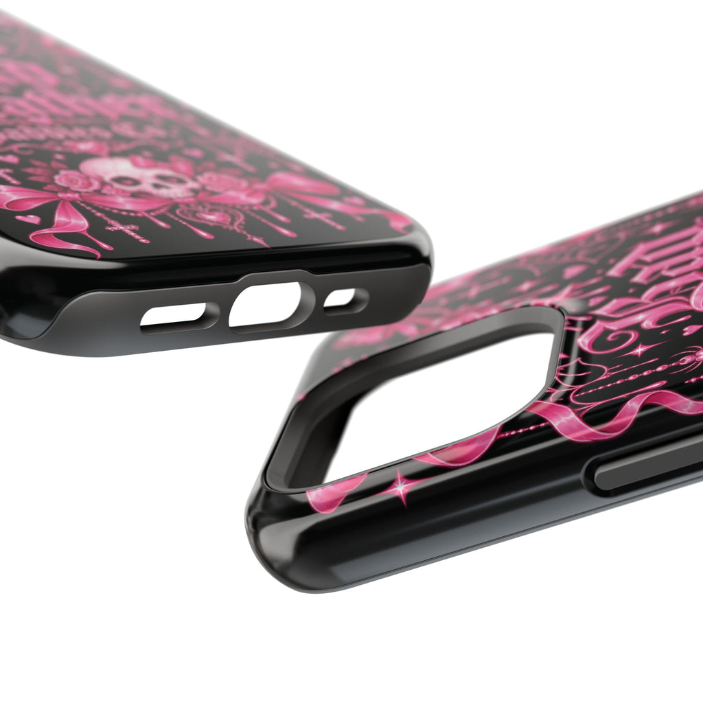 Pink Gothic Magnetic Phone Case With Impact Resistant Protection