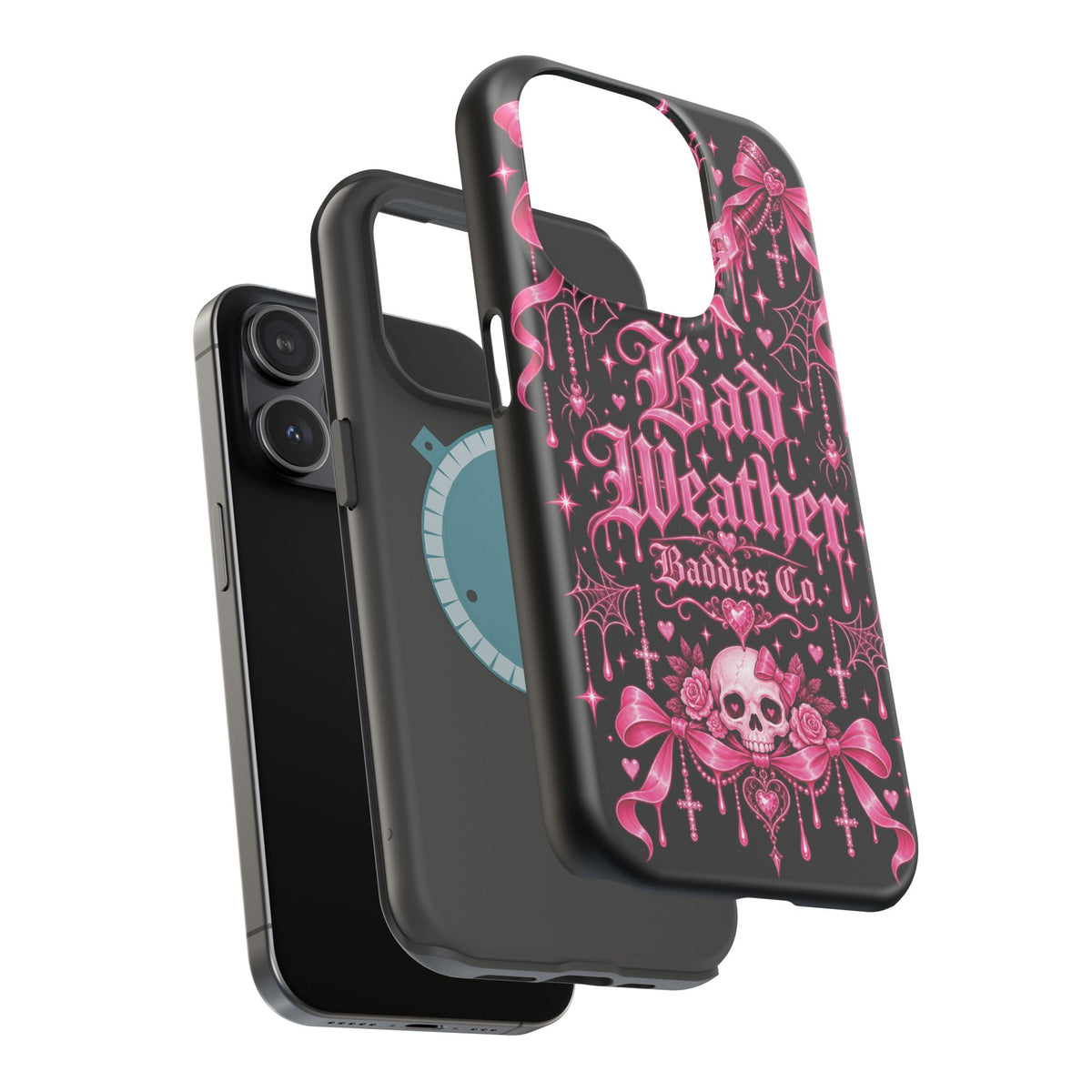 Pink Gothic Magnetic Phone Case With Impact Resistant Protection