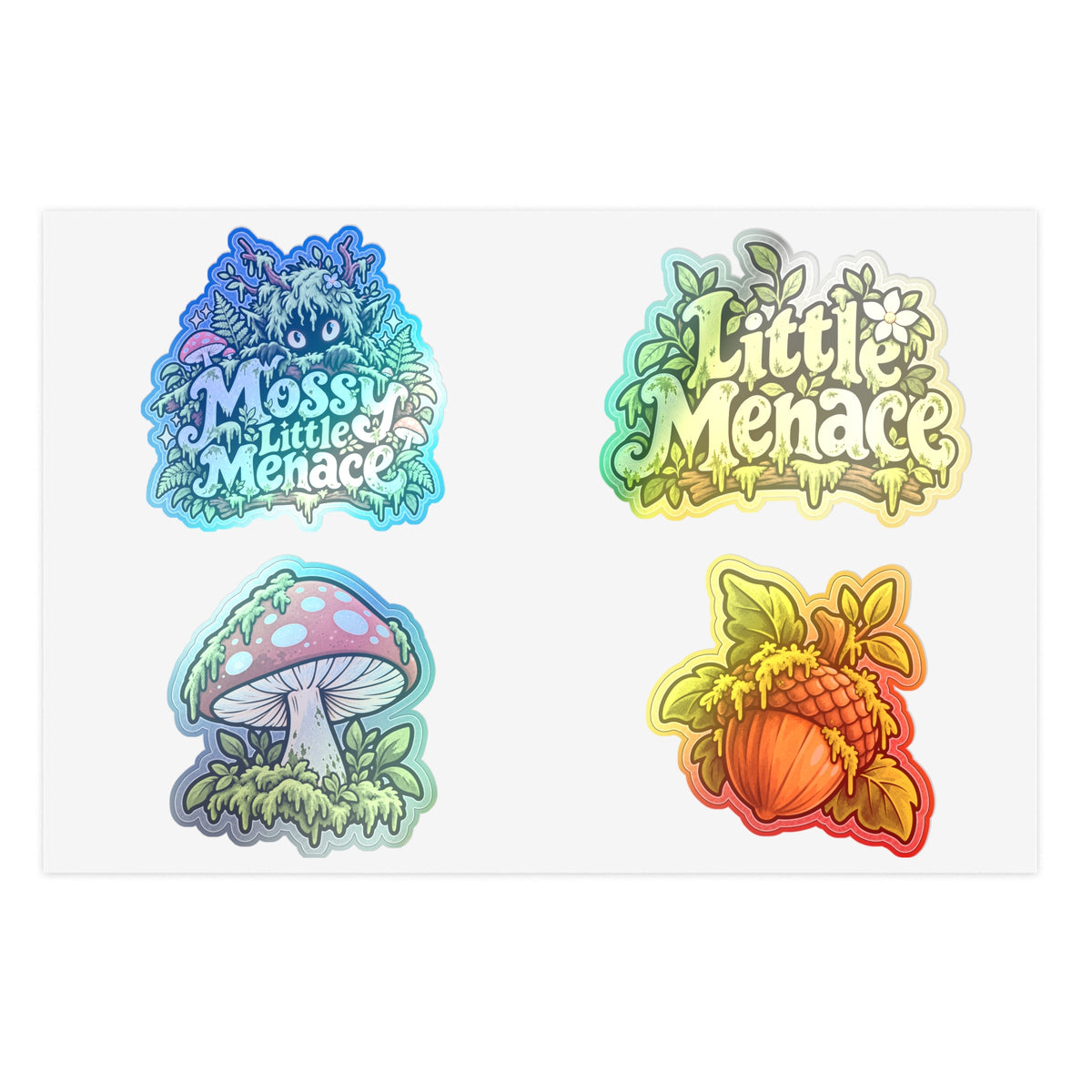 Mossy Little Menace Sticker Sheet — 4 Piece Woodland Pack